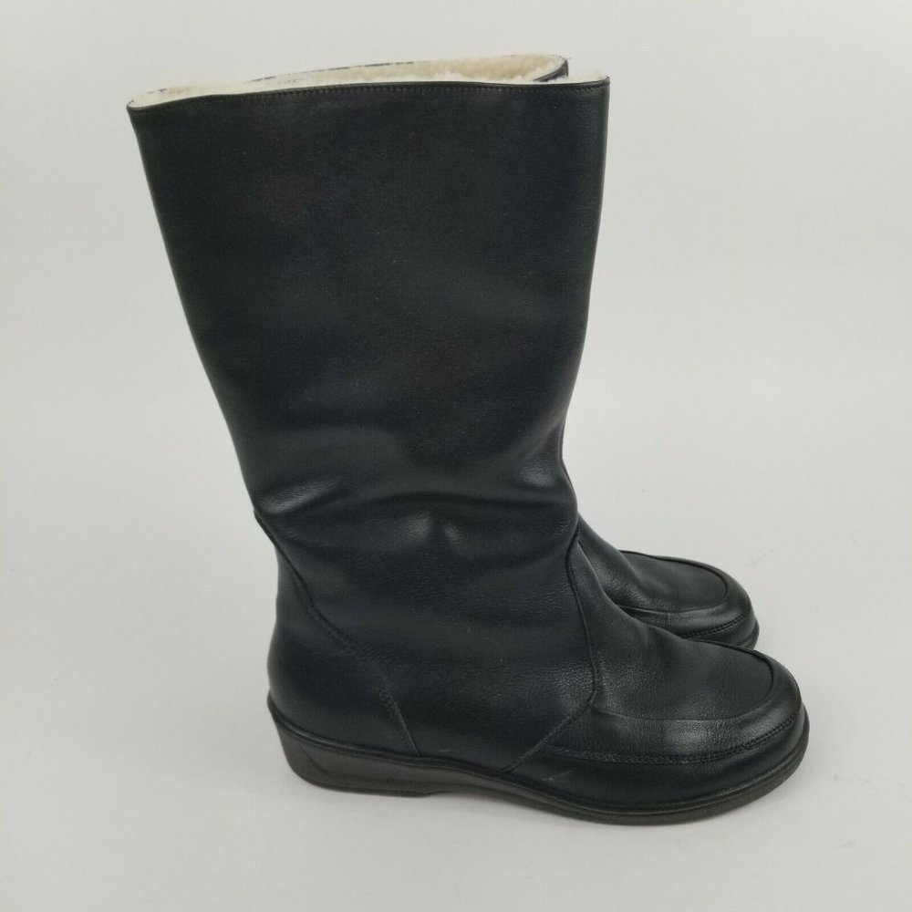 Echt Leder Genuine Leather Black Calf High Boots